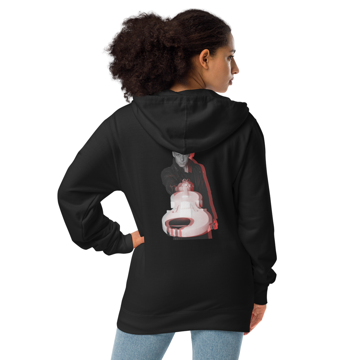 Zipper Hoodie aus Fleece Damen - Geige, Rebel Red Shadow