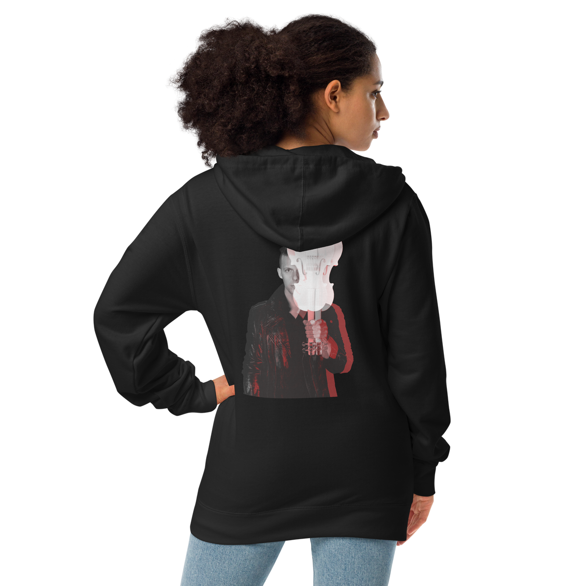 Hættetrøje med lynlås lavet af fleece dame - Violin 2, Shadow Rebel Red