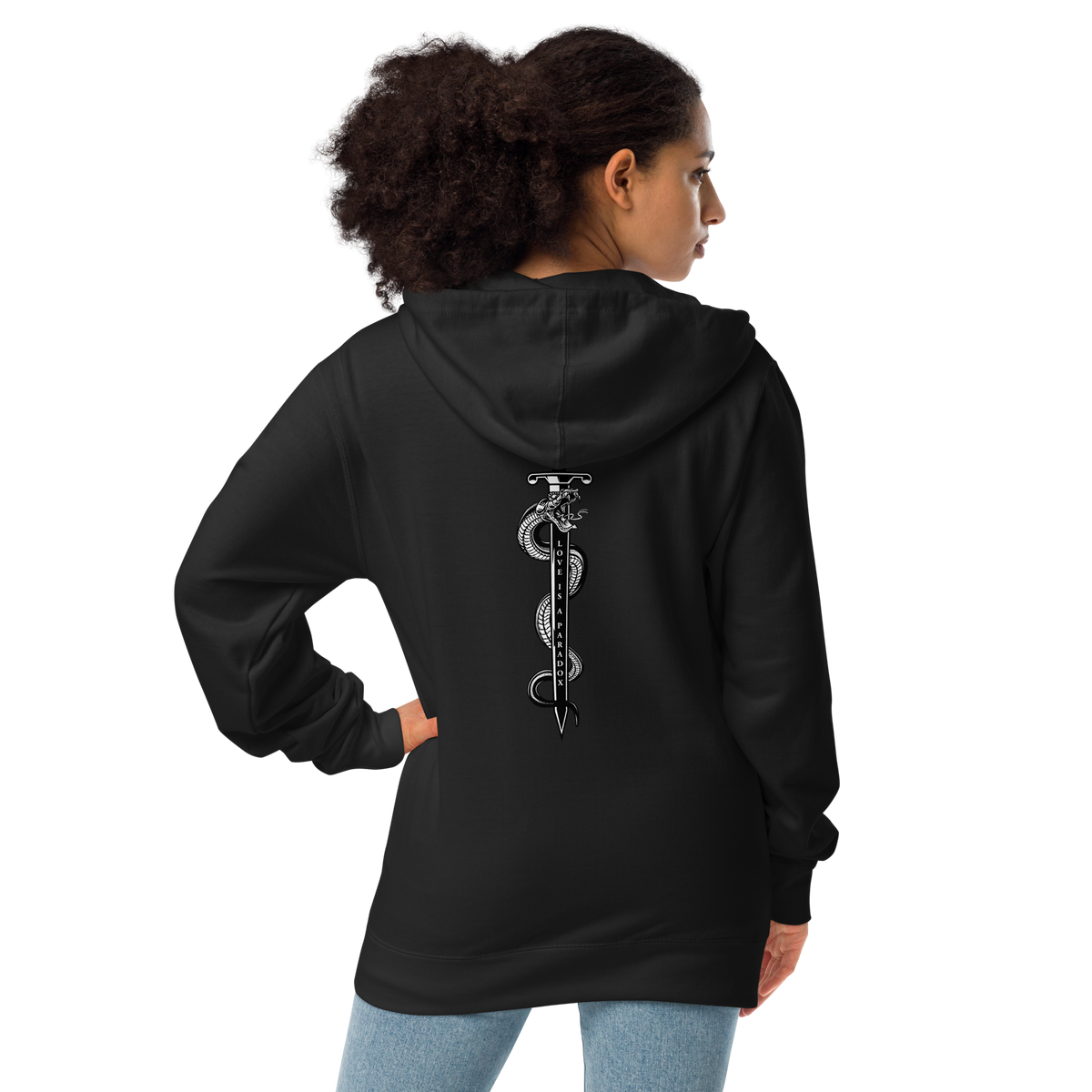 Zipper Hoodie Women - PARADOX, SNAKE & SWORD AND HEART & DAGGER (EMBROIDERED)