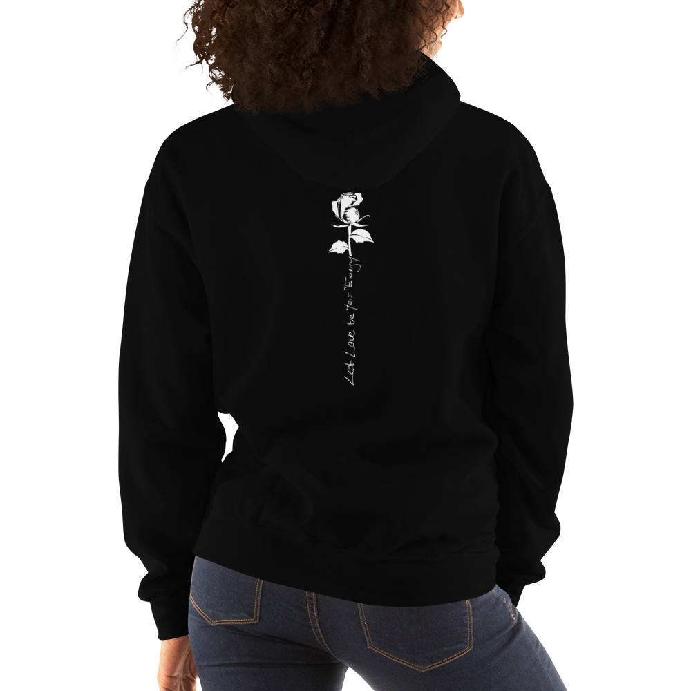 Hoodie women - Let Love Be Your Energy, white rose