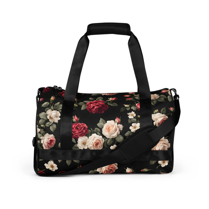 Sportstaske - Vintage Roses, sort