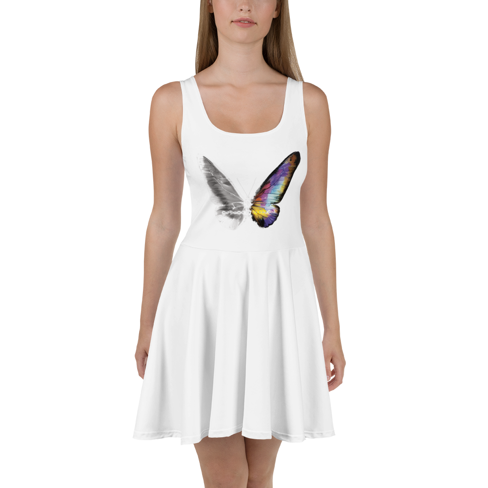 Kleid - Kleid - Toxic Rain, Madame Butterfly, Schmetterling, weiss