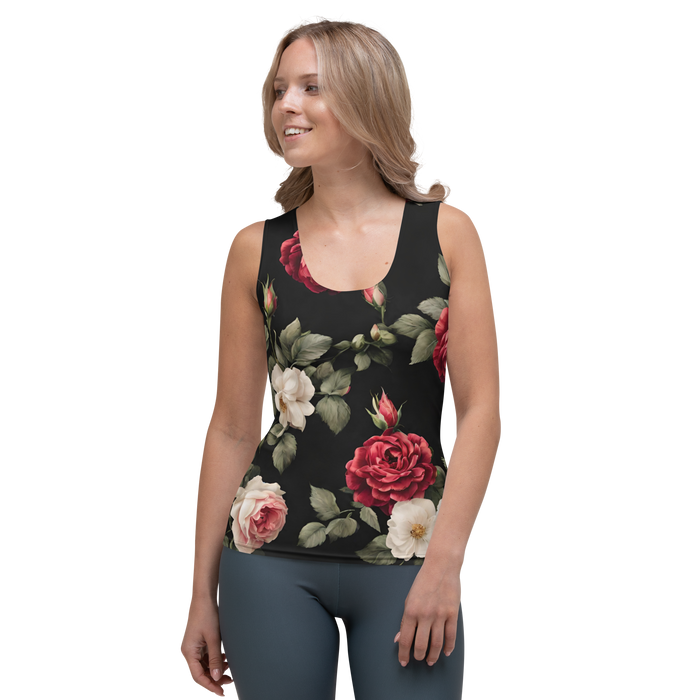 Premium tanktop kvinder - Vintage Roses, sort