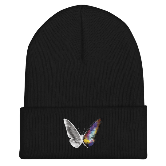 Beanie - broderet, Toxic Rain, sommerfugl