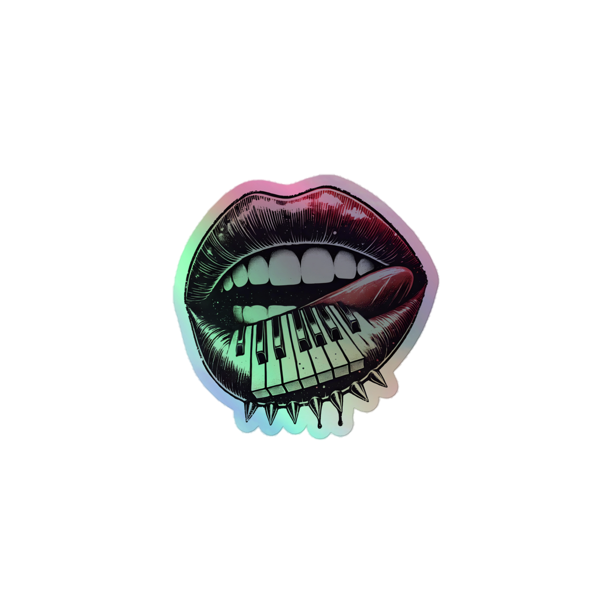 Holografische Kiss-Cut Aufkleber - Bitter Sweet Kiss