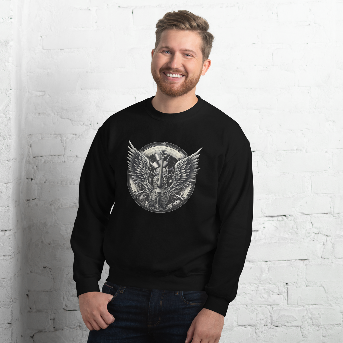 Sweater herre - Cello og Wings våbenskjold