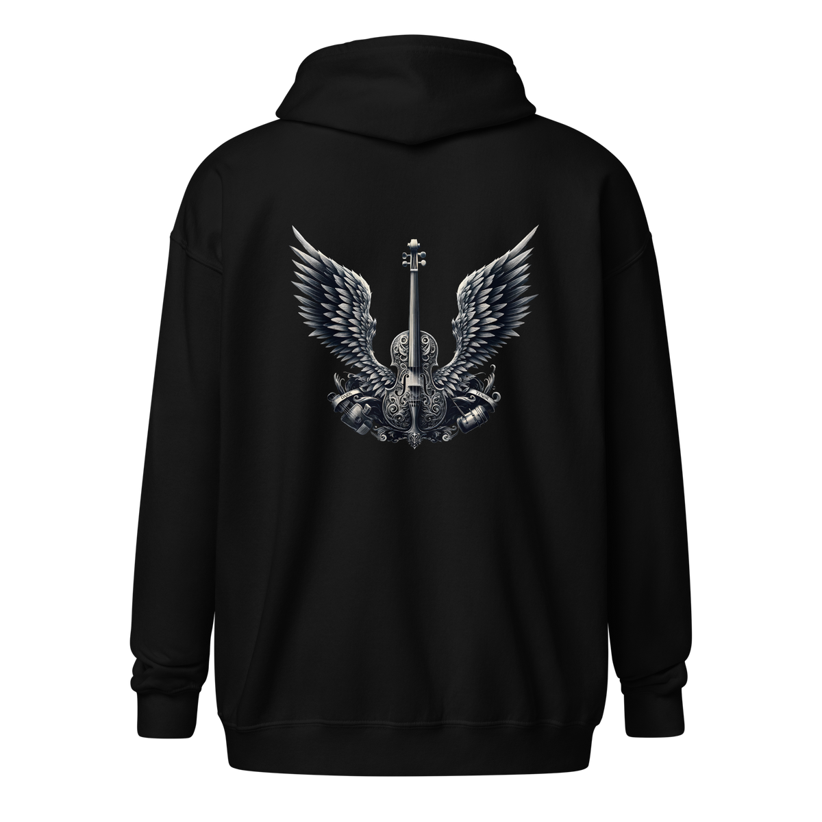 Zipper Hoodie Men - Cello and Wings