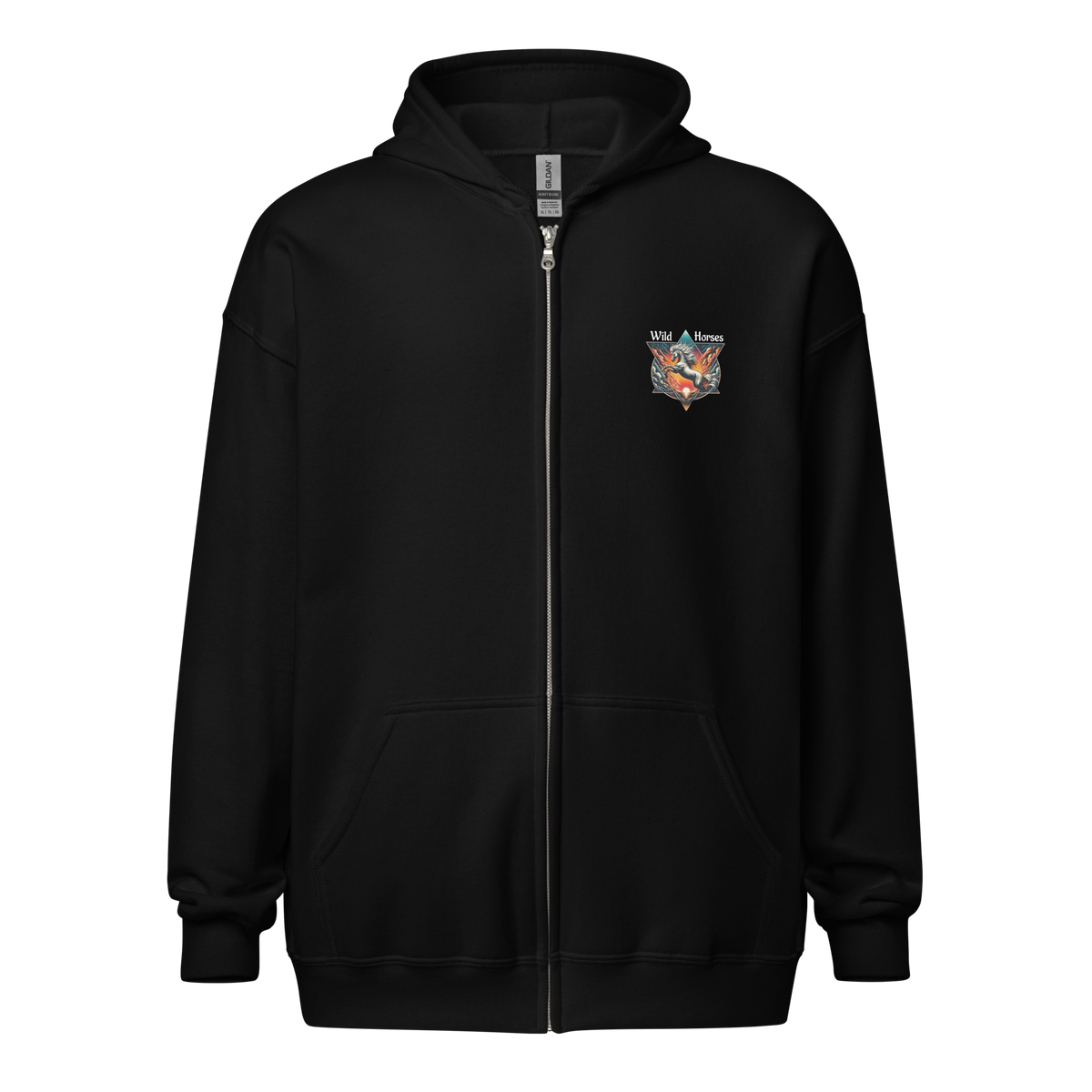 Zipper Hoodie Men - Wild Horses are Wild