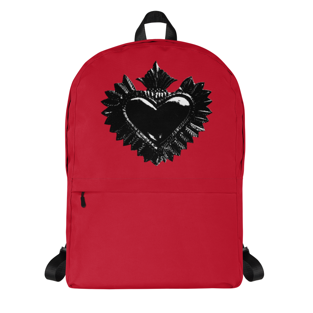 Backpack - Darker Hearts, Black Heart, red