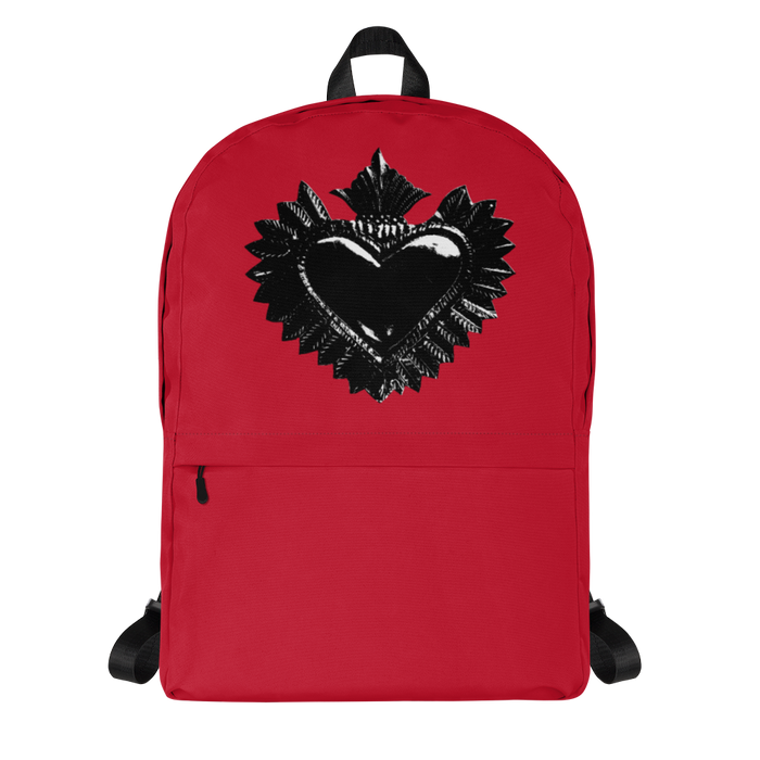 Rucksack - Darker Hearts, Black Heart, rot