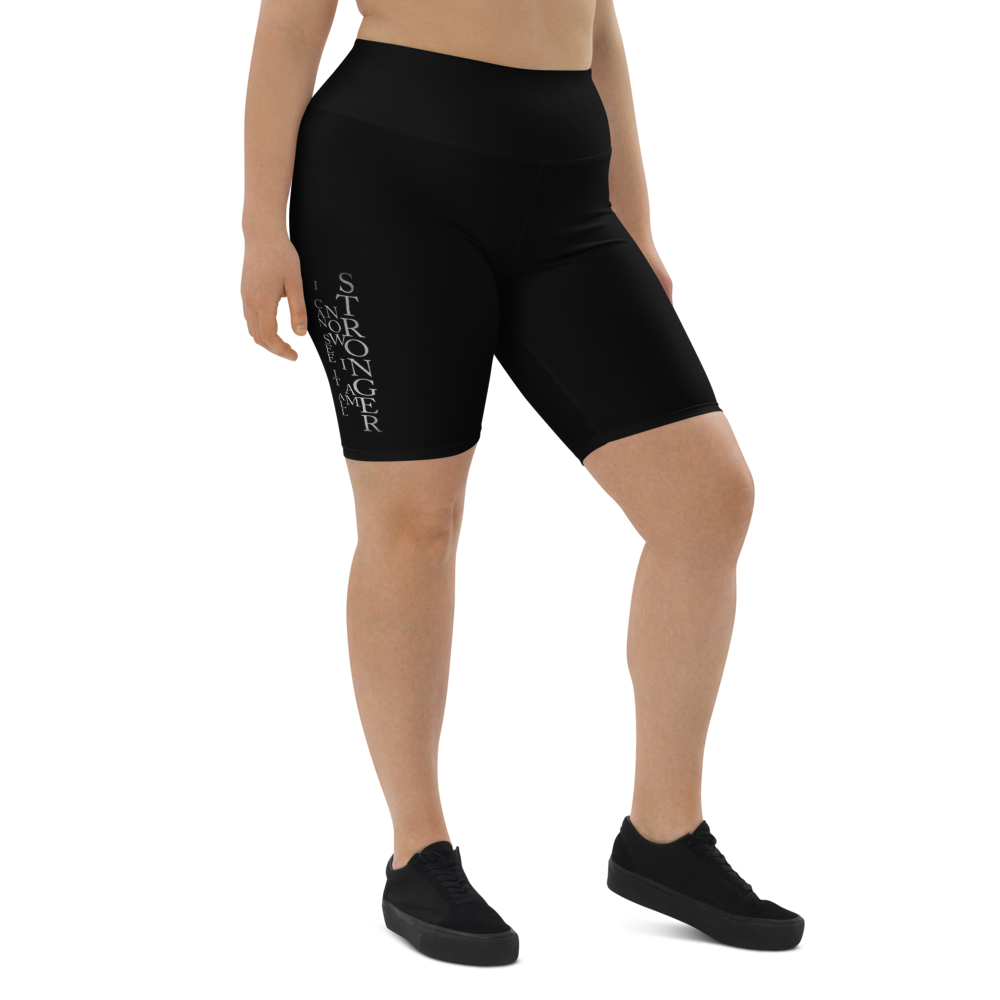 Cycling shorts women - Now I Am Stronger, Darker Hearts, black
