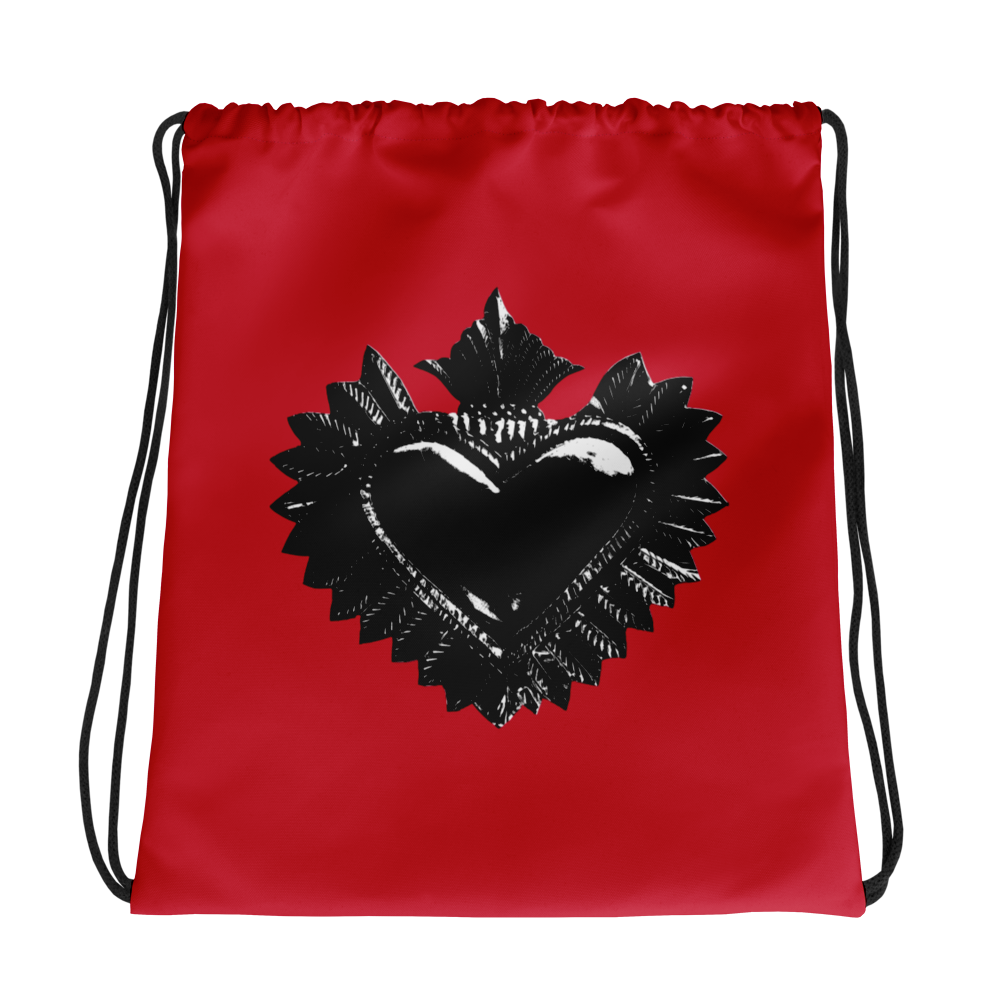 Gymbag - Darker Hearts, Black Heart, rot