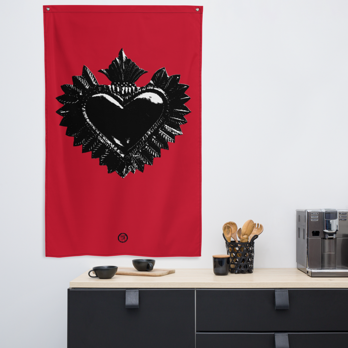 Flagge - Darker Hearts, rot