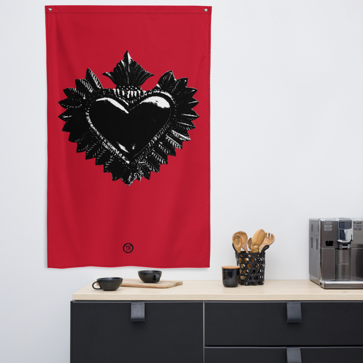Flagge - Darker Hearts, rot