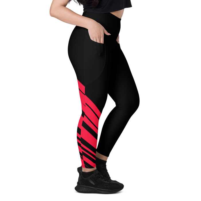 Leggings mit Taschen - After the Nightmare, Swan Rot Schwarz