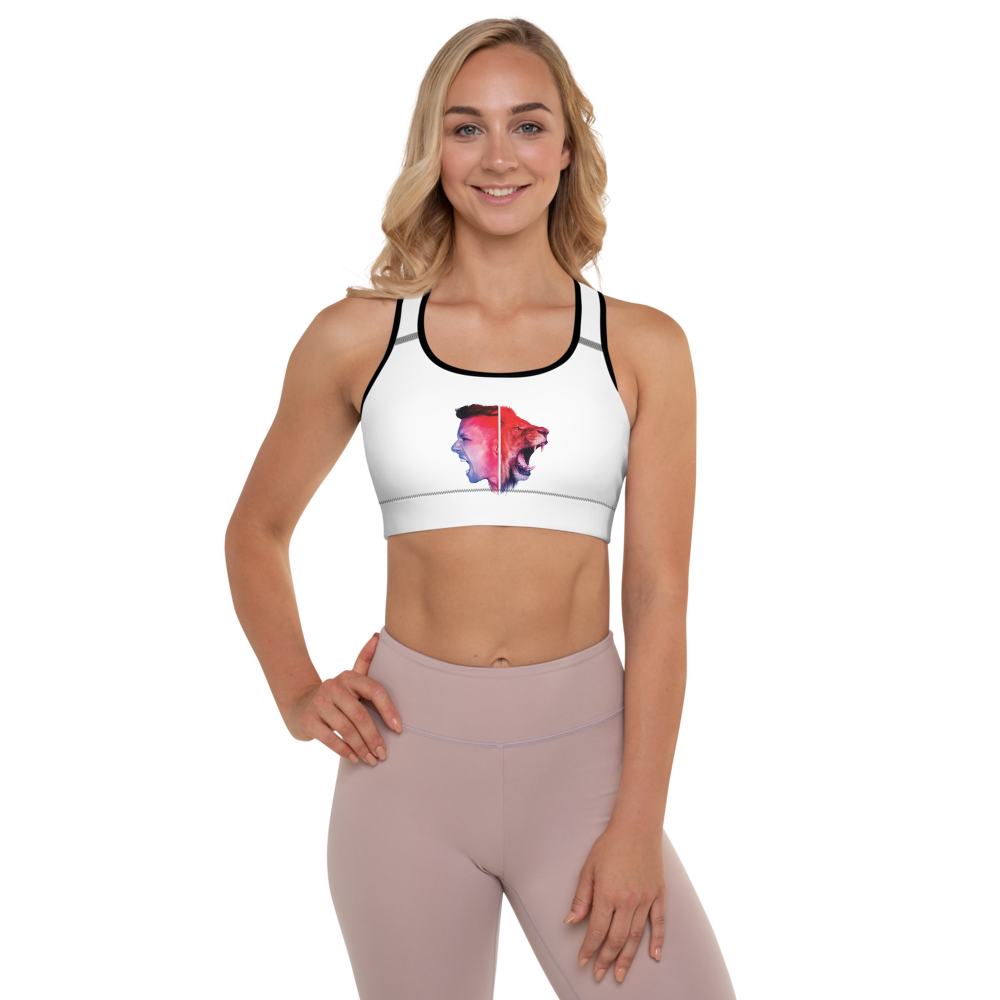 Padded Sports Bra - When You Roar, White