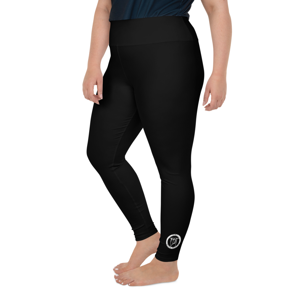 Plus Size Leggings - Crest, Black