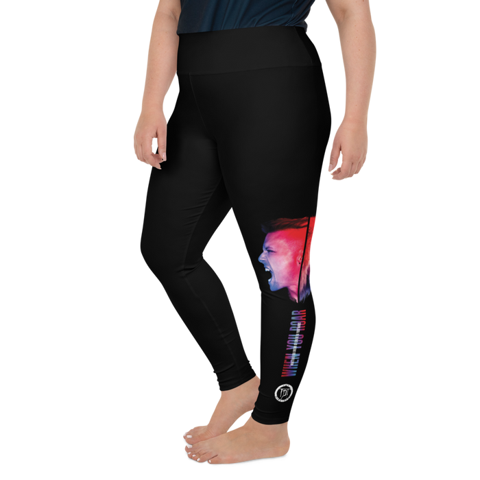 Leggings in Übergröße - When You Roar, Schwarz