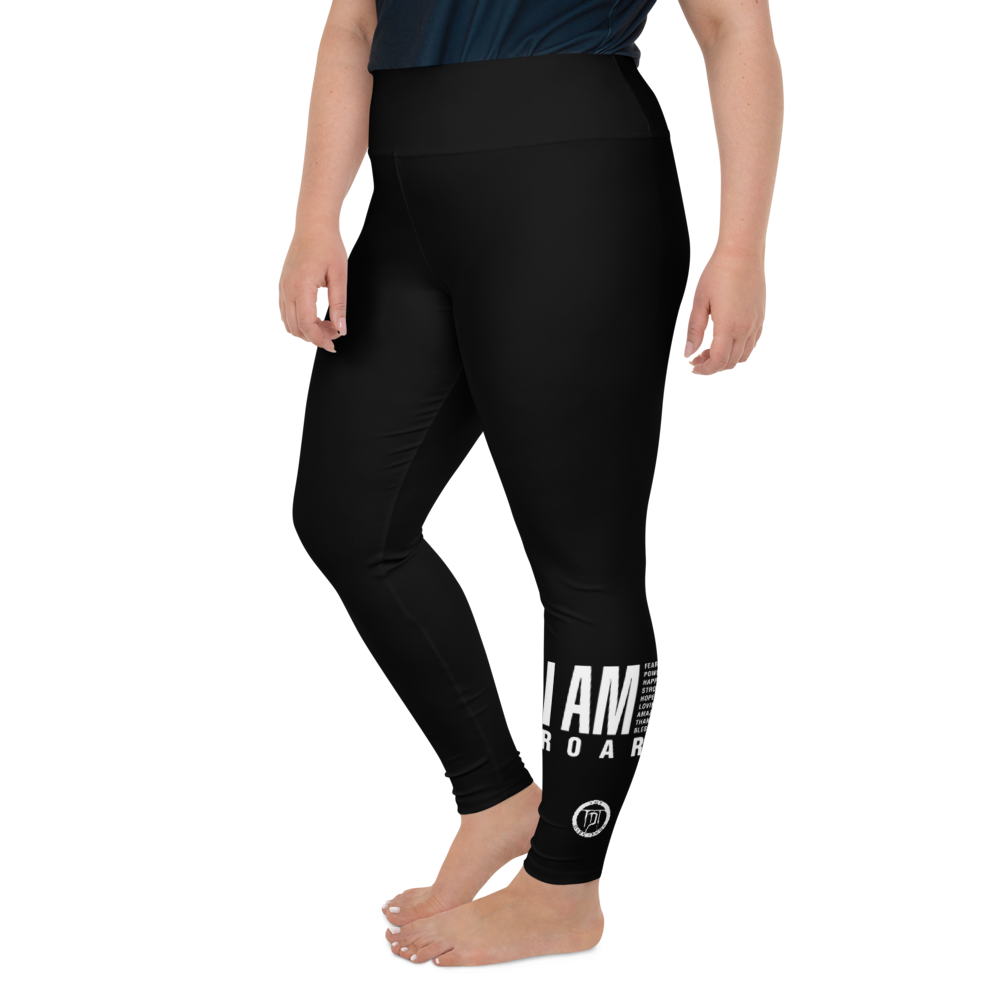 Plus Size Leggings - I am (Roar 2.0), Hvid