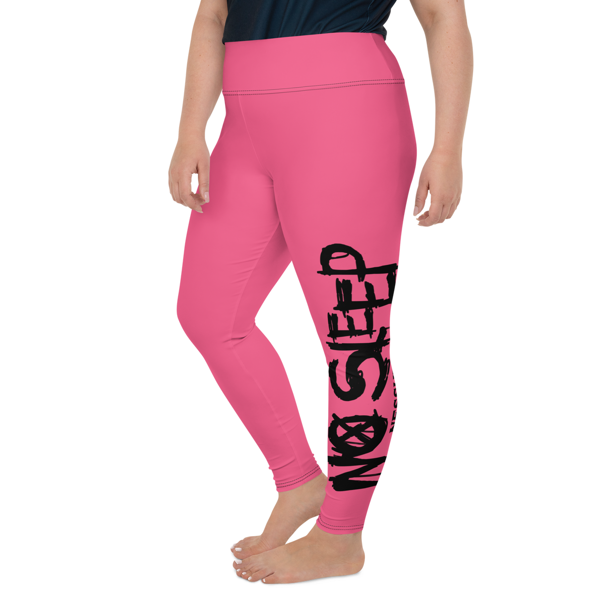 Leggings in Übergröße - No Sleep (Nessun Dorma), pink black
