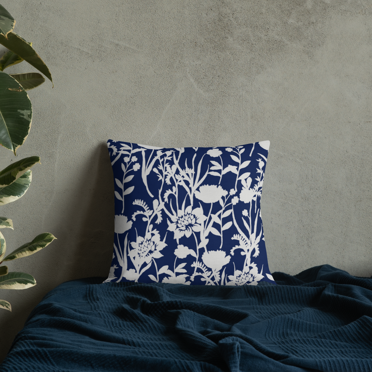 Premium-Kissen - Blaue Blume