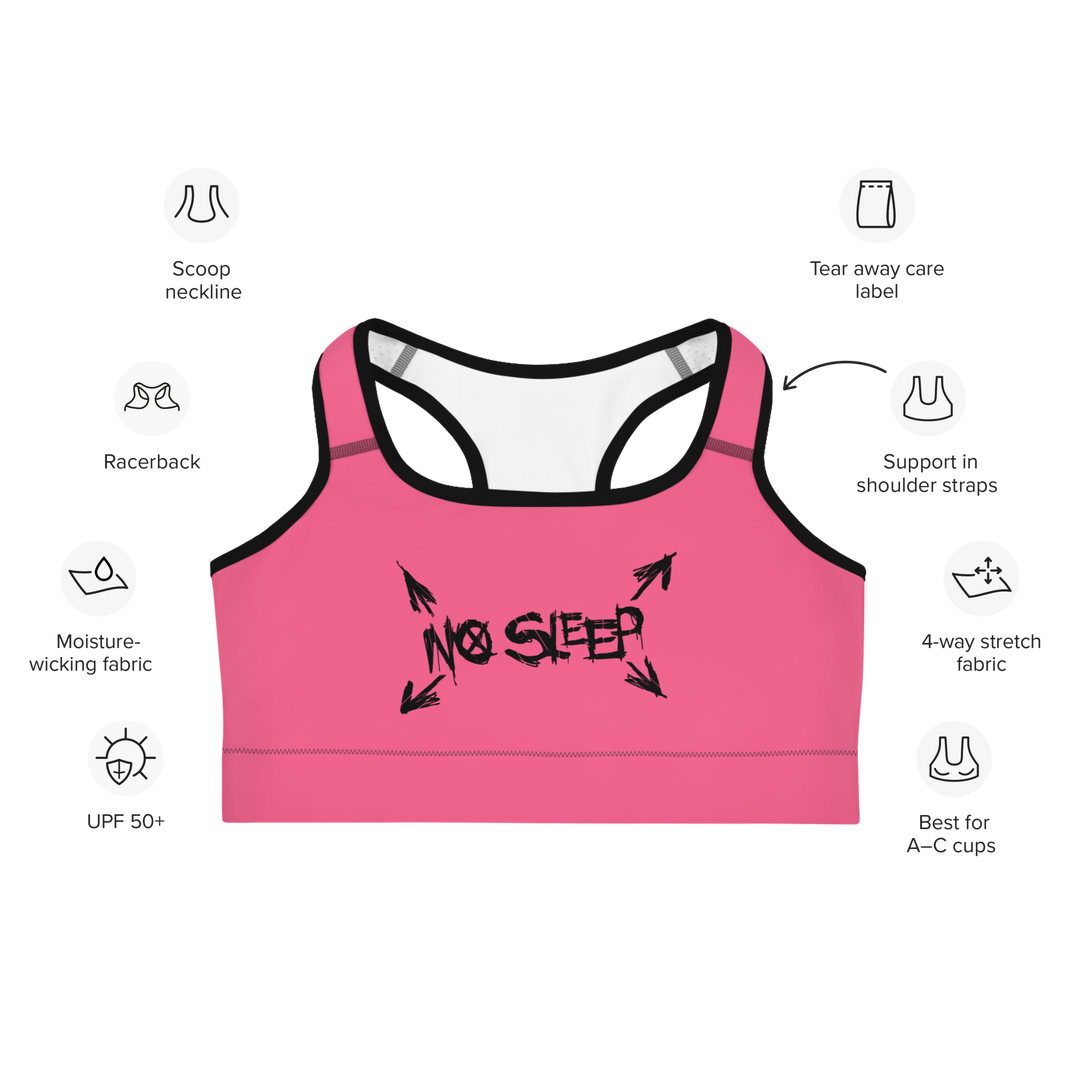 Sport BH No Sleep Nessun Dorma pink black