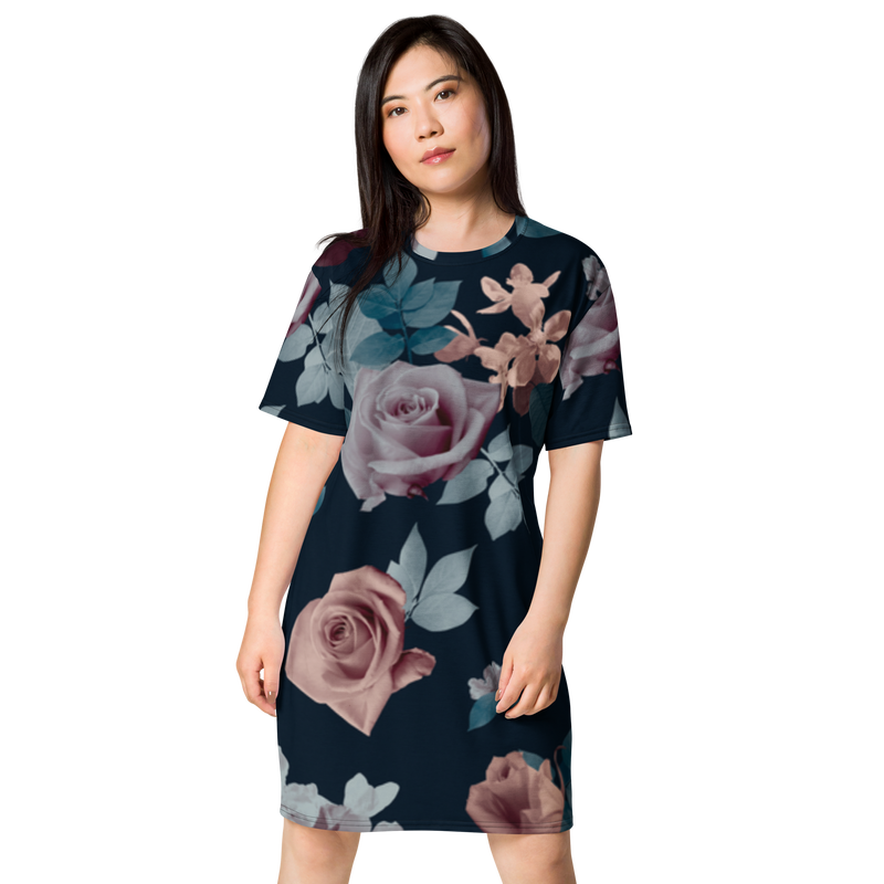 Premium T-Shirt-Kleid - Vintage Roses