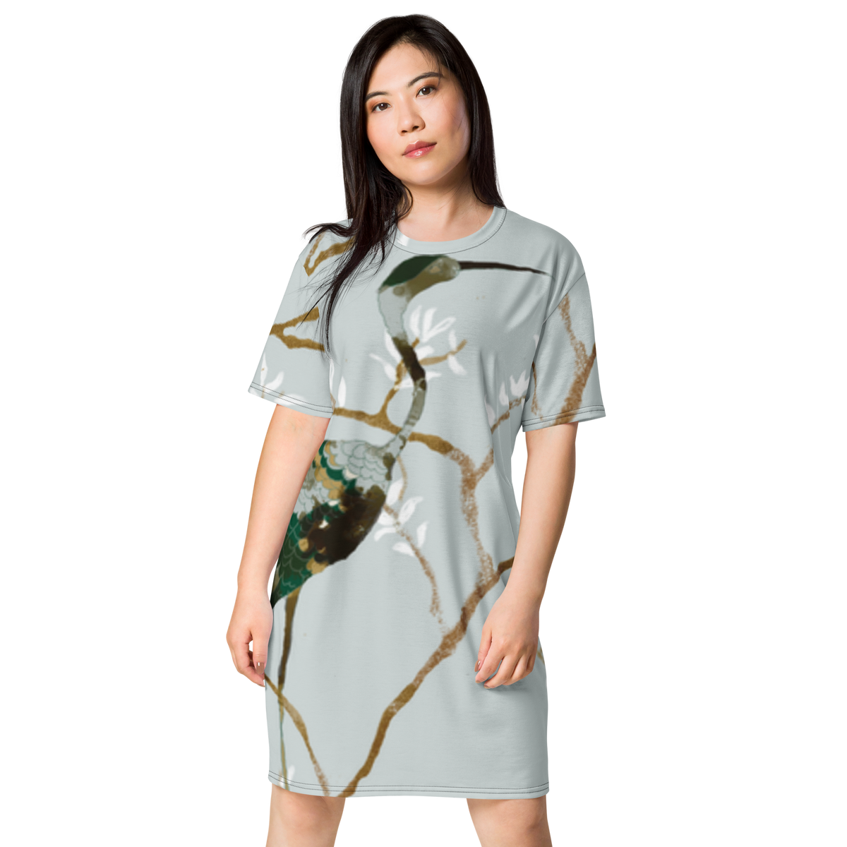 Premium T-Shirt-Kleid - Reiher