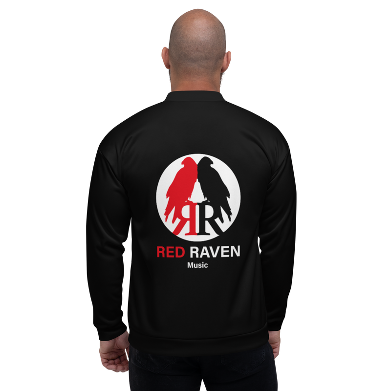 Bomberjacke Herren - Red Raven Music Logo, schwarz