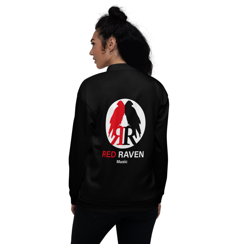 Bomberjacke Damen - Red Raven Music Logo, schwarz