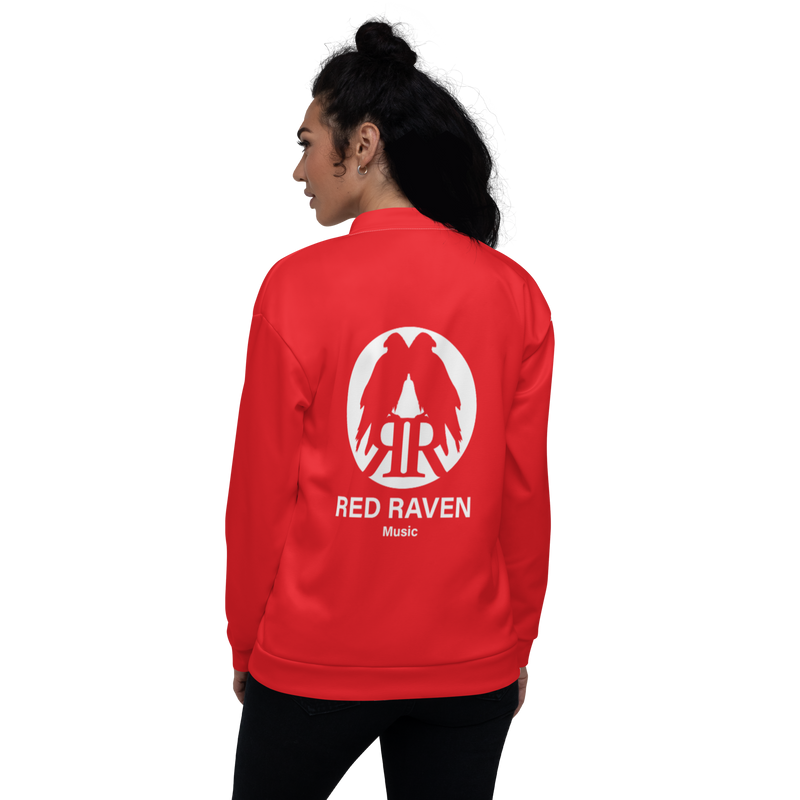 Bomberjacke Damen - Red Raven Music Logo, Rot