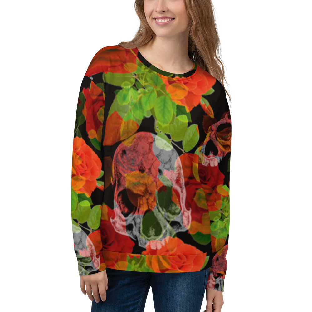 Sweater women - Flowers and the Skull