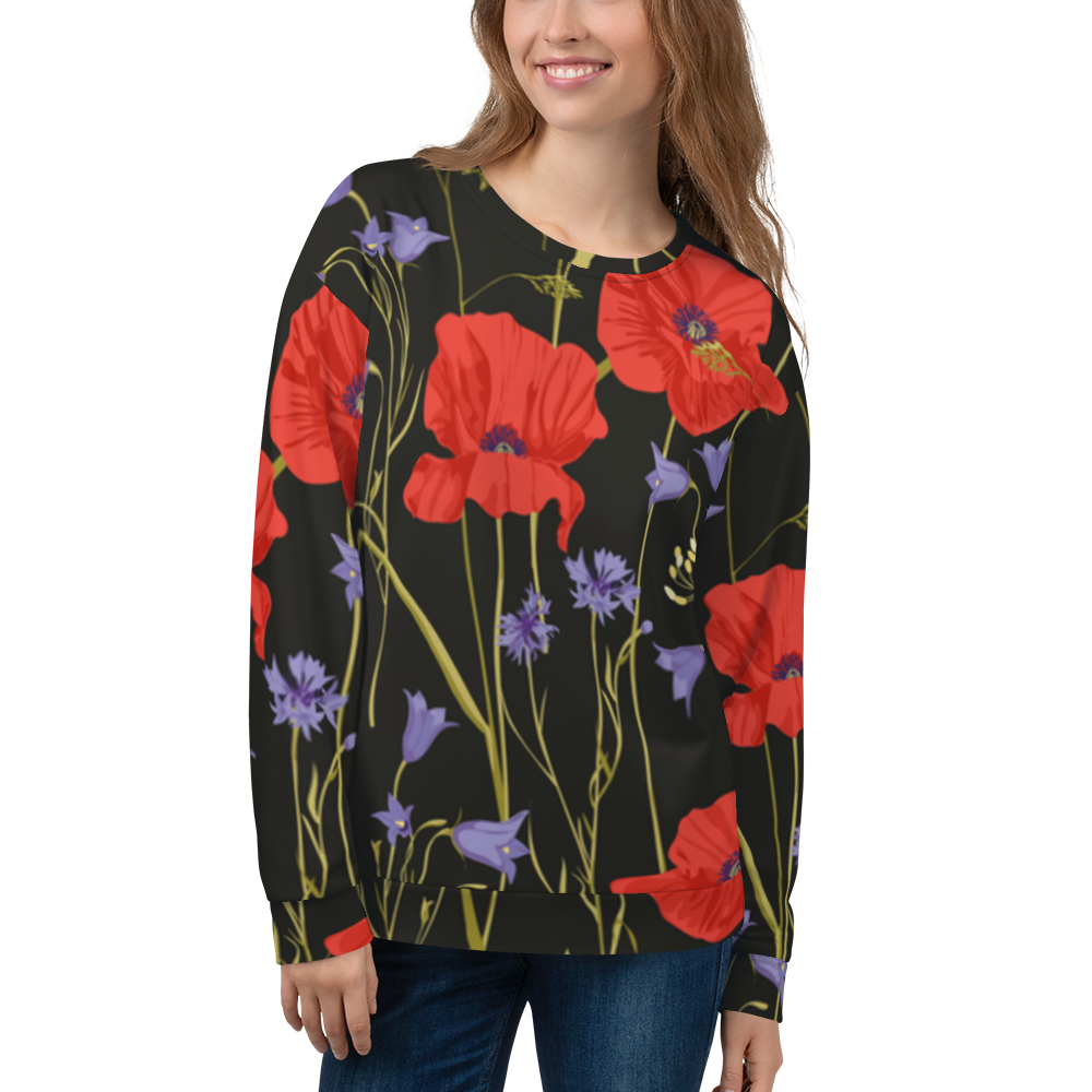 Sweater kvinder - valmuer