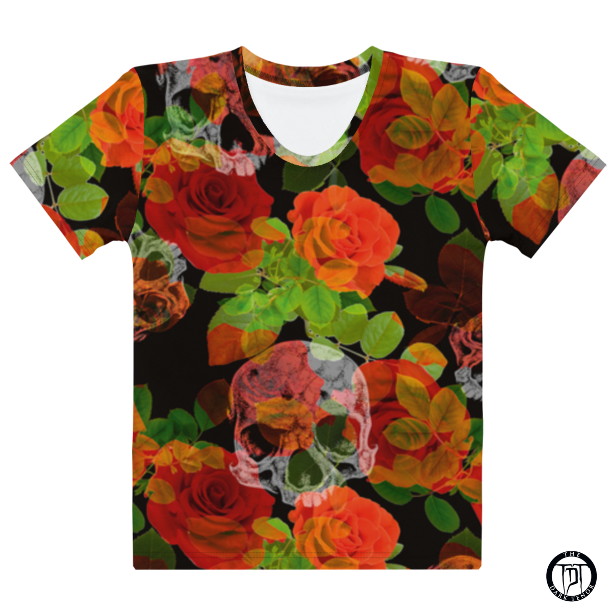 Premium T-Shirt Women - Flowers and the Skull