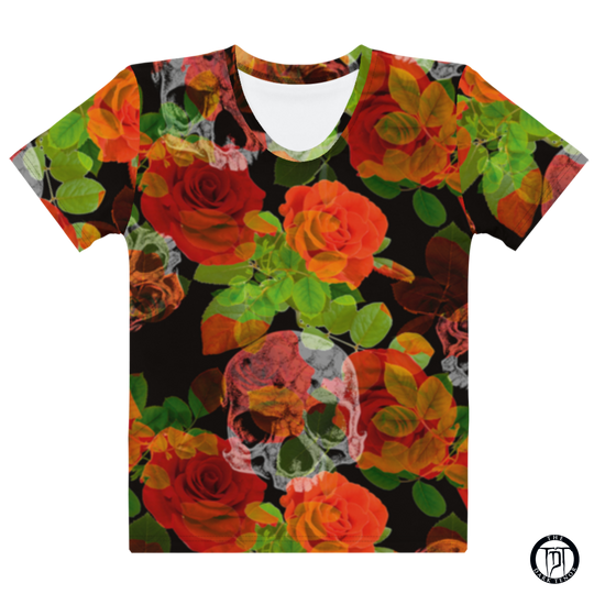 Premium T-Shirt Women - Flowers and the Skull