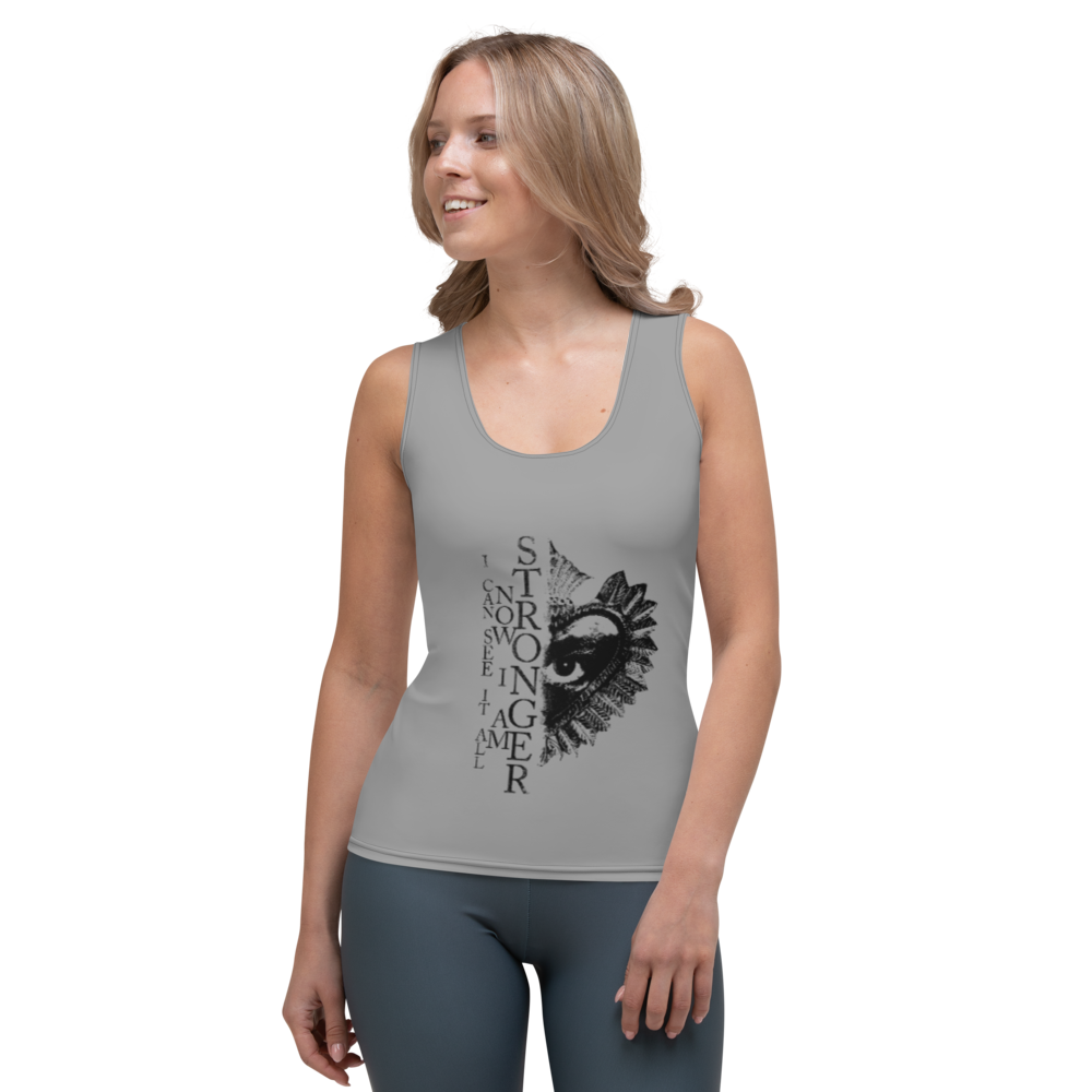 Premium tank top women - Now I Am Stronger, Darker Hearts, Anthracite
