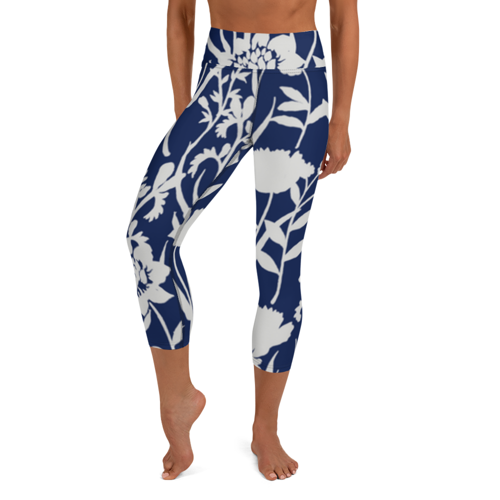 Capri Leggings - Blå blomst