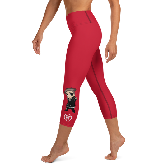 Capri-Leggings - Mini Dark Tenor Peace, Rebel Red