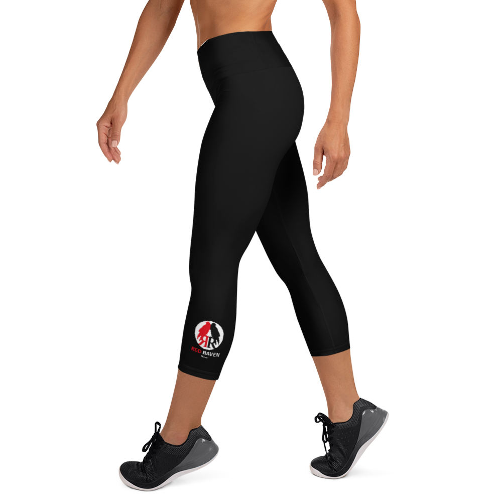 Capri leggings - Red Raven Logo, sort