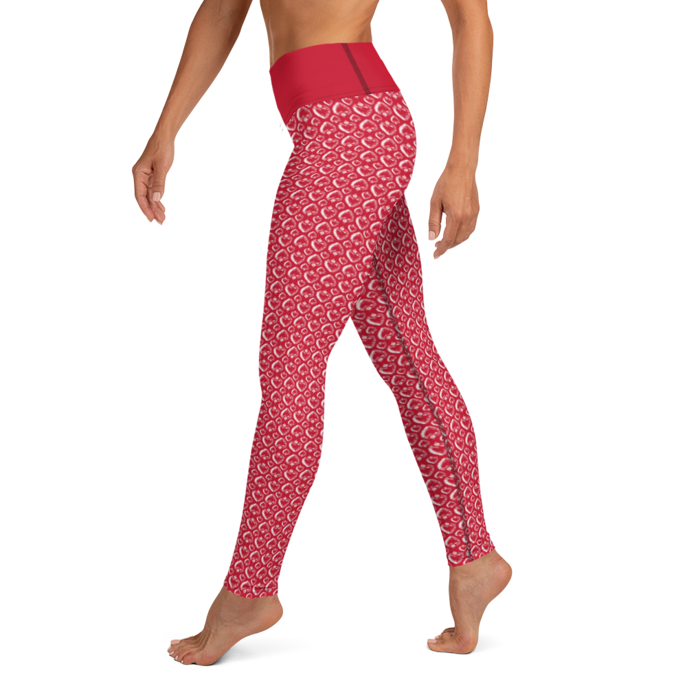 Leggings - White Heart, rot