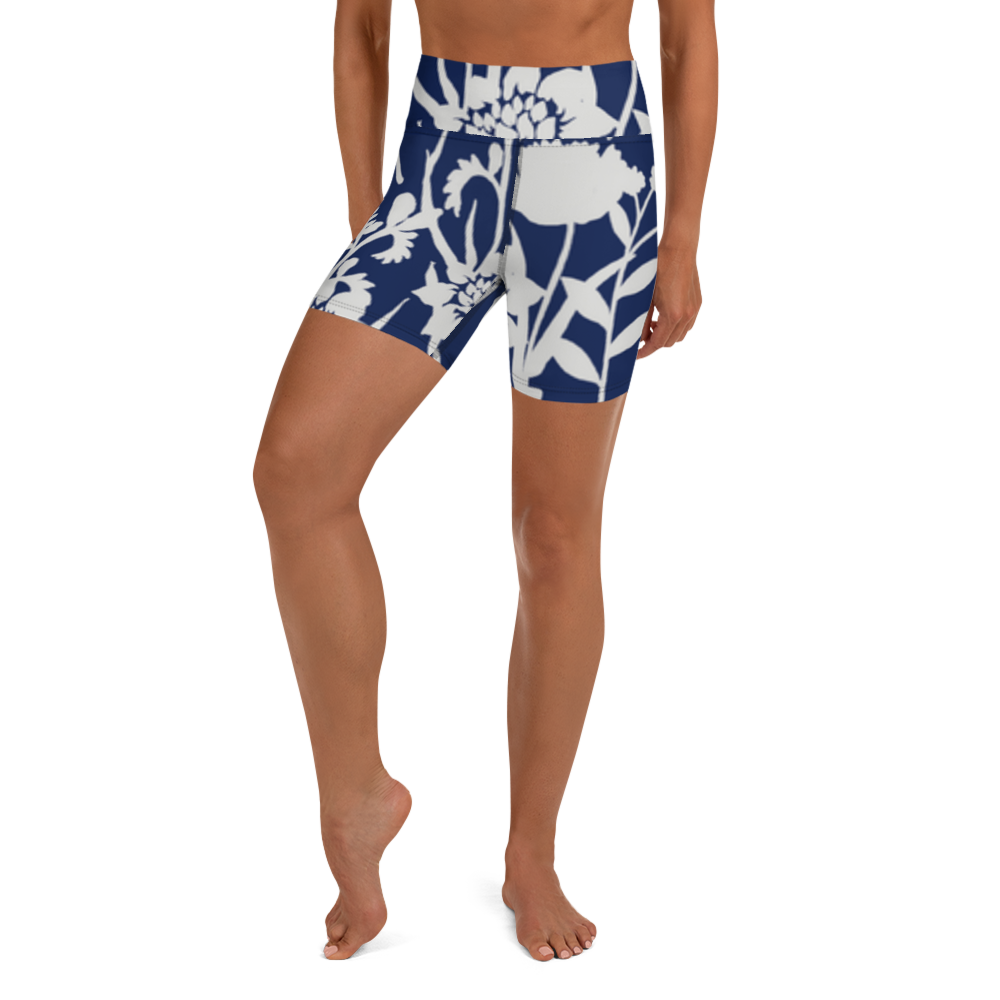 Kurze Leggings - Blaue Blume