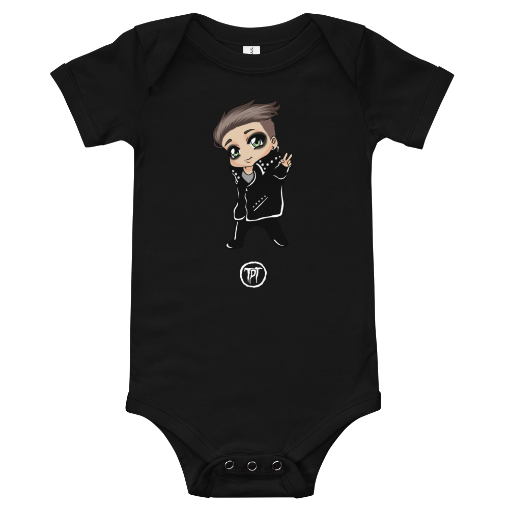 Kurzärmliger Baby-Einteiler - Mini Dark Tenor Peace
