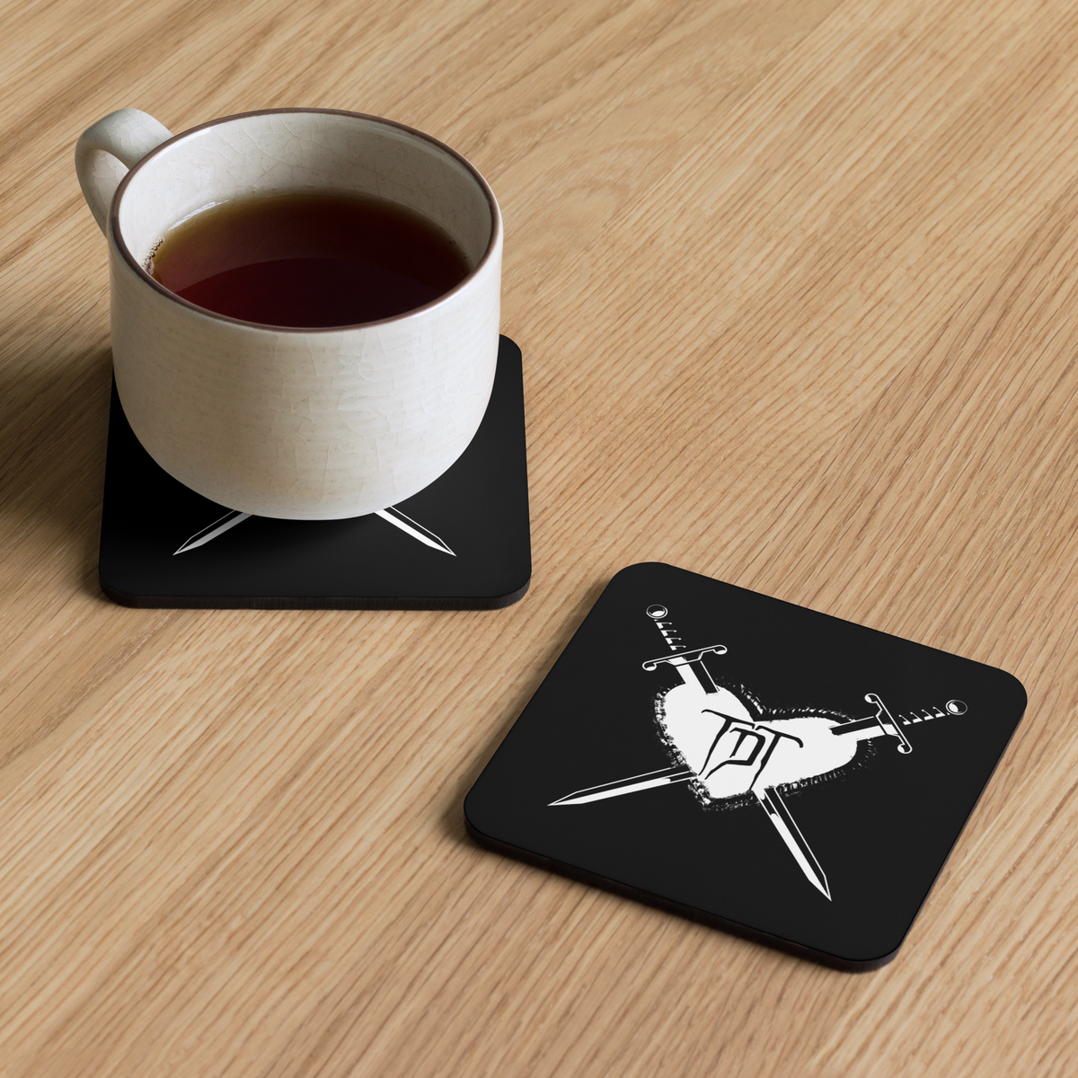 Cork Coaster - Paradox Heart &amp; Dagger