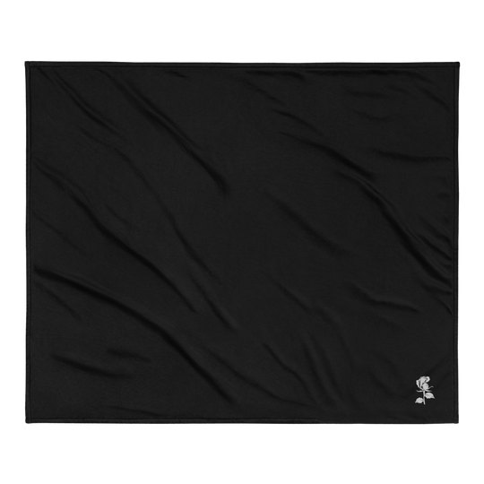Premium Sherpa Blanket - Embroidered Rose