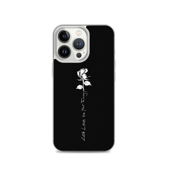 Apple iPhone telefon cover - Let Love Be Your Energy, hvid rose