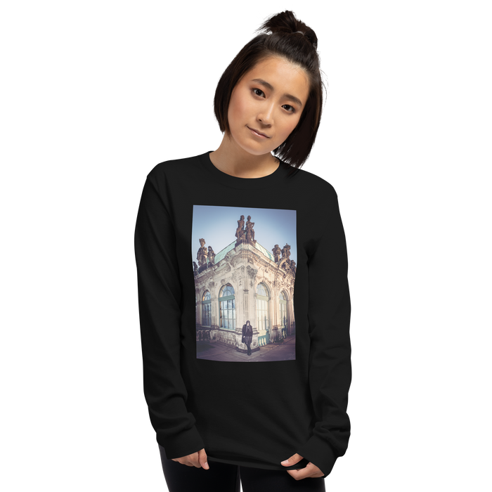 Langærmet dameskjorte - Dresden Zwinger, våbenskjold med halsudskæring