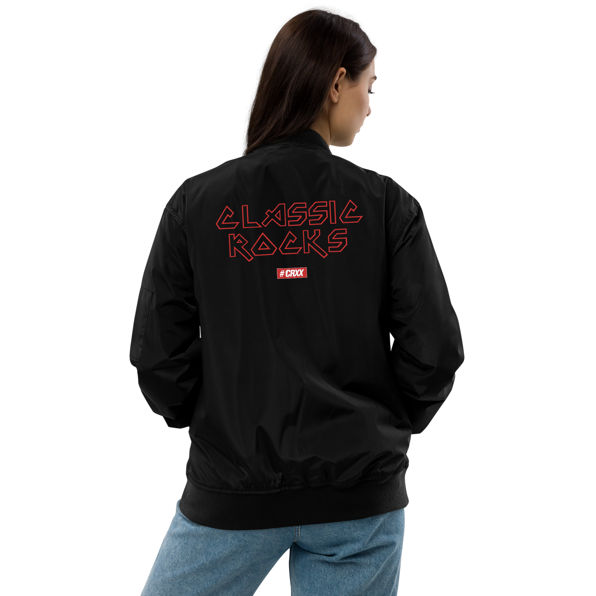 Premium Recycled Bomber Jacket Women - Classic Rocks, embroidered