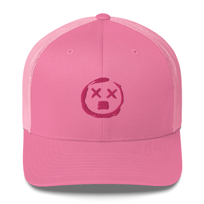 Truckerkasket - broderet, Eyes XX, No Sleep (Nessun Dorma), pink pink