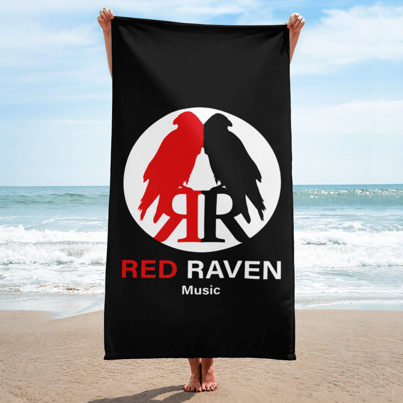 Großes Strandhandtuch - Red Raven Music Logo