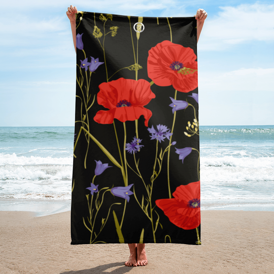 Grosses Strandhandtuch - Mohnblumen
